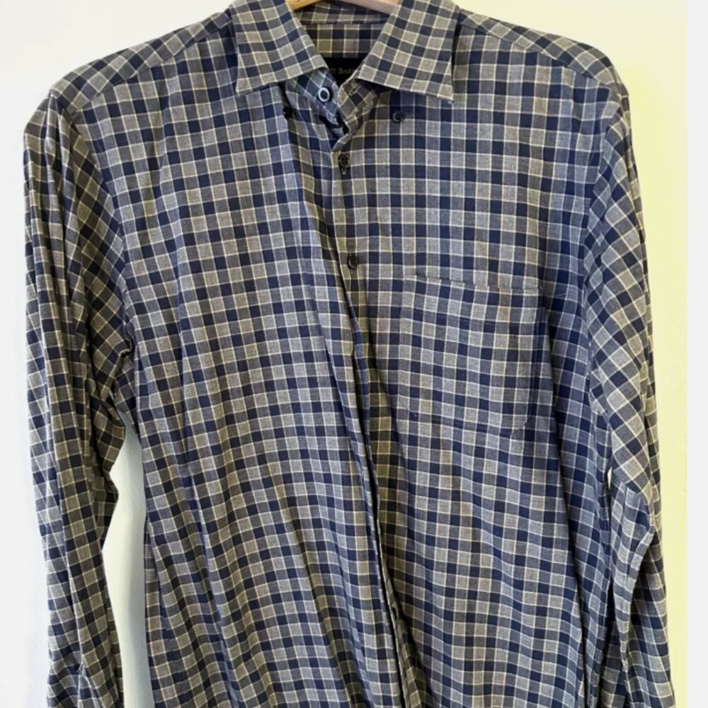 AMAZING LIMITED EDITION SCOTT BARBER LONG-SLEEVE BUTTON-UP SHIRT LARGE
